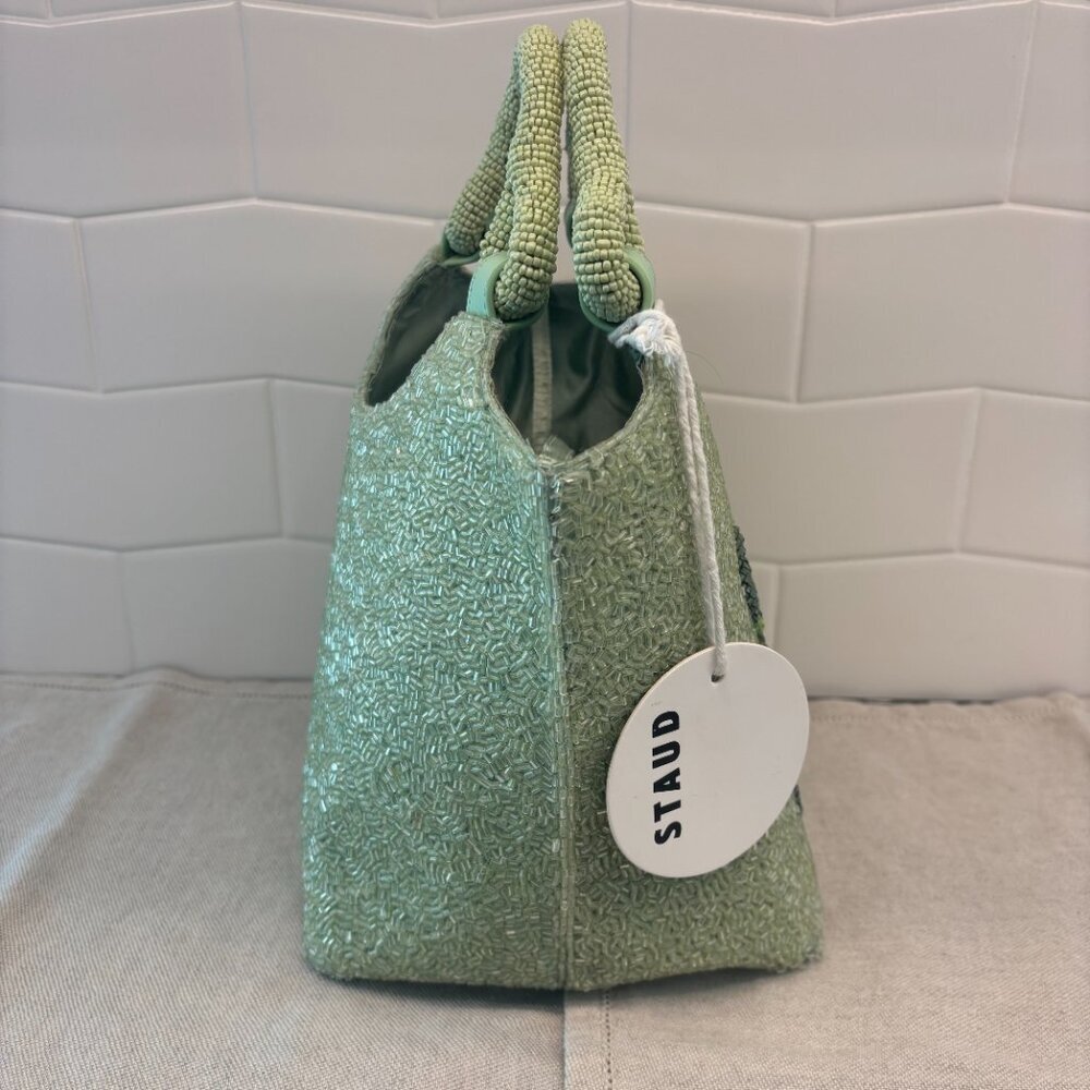 š¢STAUD Beaded Cote Bag - BABY TURTLE - Green and White š¢ - Picture 5 of 16